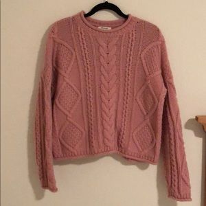 Madewell Strawberry Boxy Cable-Knit Sweater
